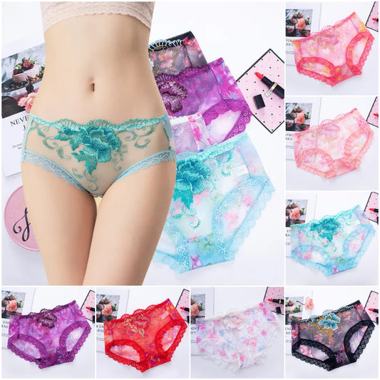 🔥Buy 4 get 3 free🔥Antibacterial cotton panty with lace embroidery