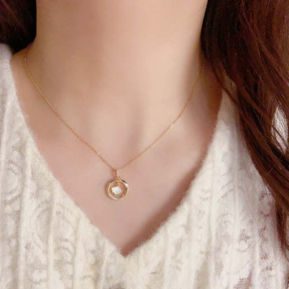 🌟Charming Zirconia Circle Scallop Necklace