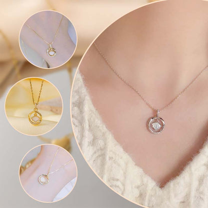 🌟Charming Zirconia Circle Scallop Necklace
