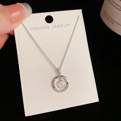 🌟Charming Zirconia Circle Scallop Necklace
