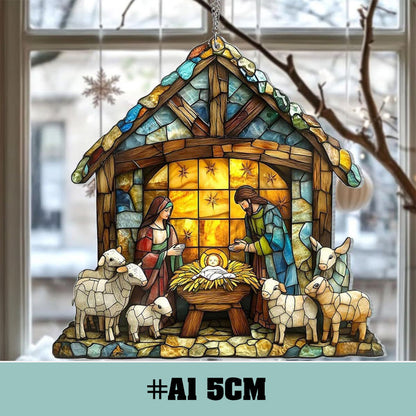 Acrylic Nativity Scene Window Hanging Suncatcher