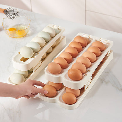 🔥Big Sale 50% OFF🔥Automatic Rolling Folding Egg Holder For Refrigerator