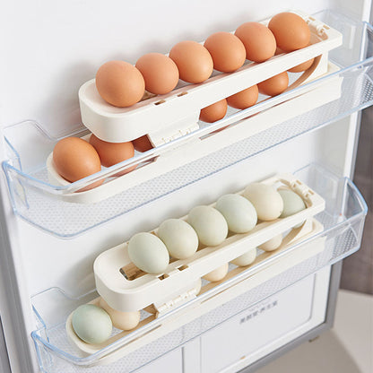 🔥Big Sale 50% OFF🔥Automatic Rolling Folding Egg Holder For Refrigerator