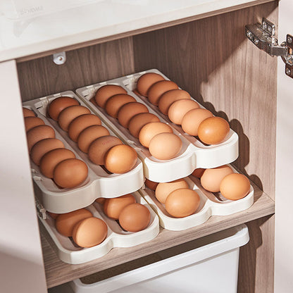 🔥Big Sale 50% OFF🔥Automatic Rolling Folding Egg Holder For Refrigerator