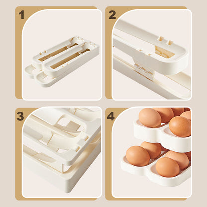🔥Big Sale 50% OFF🔥Automatic Rolling Folding Egg Holder For Refrigerator