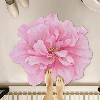 Strong Water-Absorbent Floral Diatomaceous Earth Floor Mat