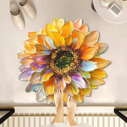 Strong Water-Absorbent Floral Diatomaceous Earth Floor Mat