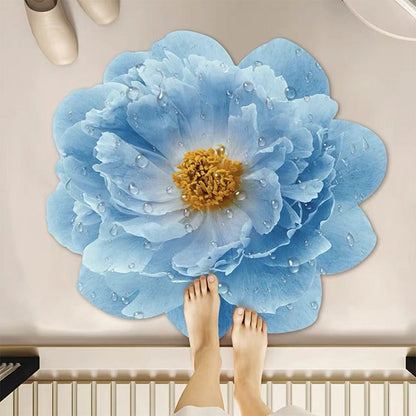 Strong Water-Absorbent Floral Diatomaceous Earth Floor Mat