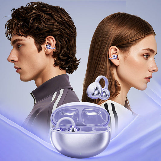 Bluetooth 5.4 Clip-On Open Ear Earbuds with Noise Cancelling