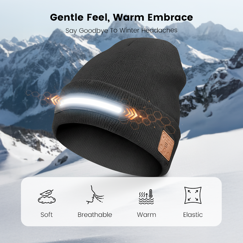 ⏳Limited time 50% discount💥🎁Rechargeable Bluetooth Beanie Hat with Light