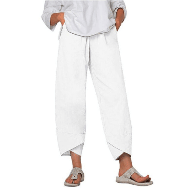 👖50% OFF NOW!✨Vintage Asymmetrical Elastic Waist Pockets Pants – Unique Design, Comfortable Fit & Functional Style🌸