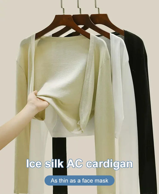 Ice Silk Cardigan Air Conditioning Shirt