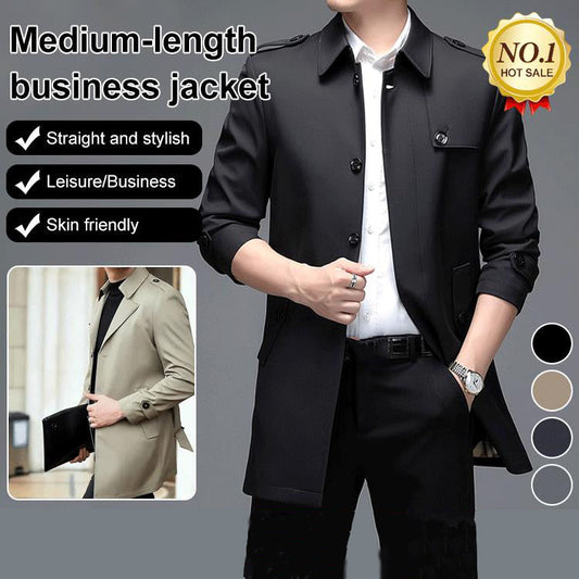 Mid-length Business Style Trench Coat ✈ Free Shipping