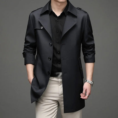 Mid-length Business Style Trench Coat ✈ Free Shipping