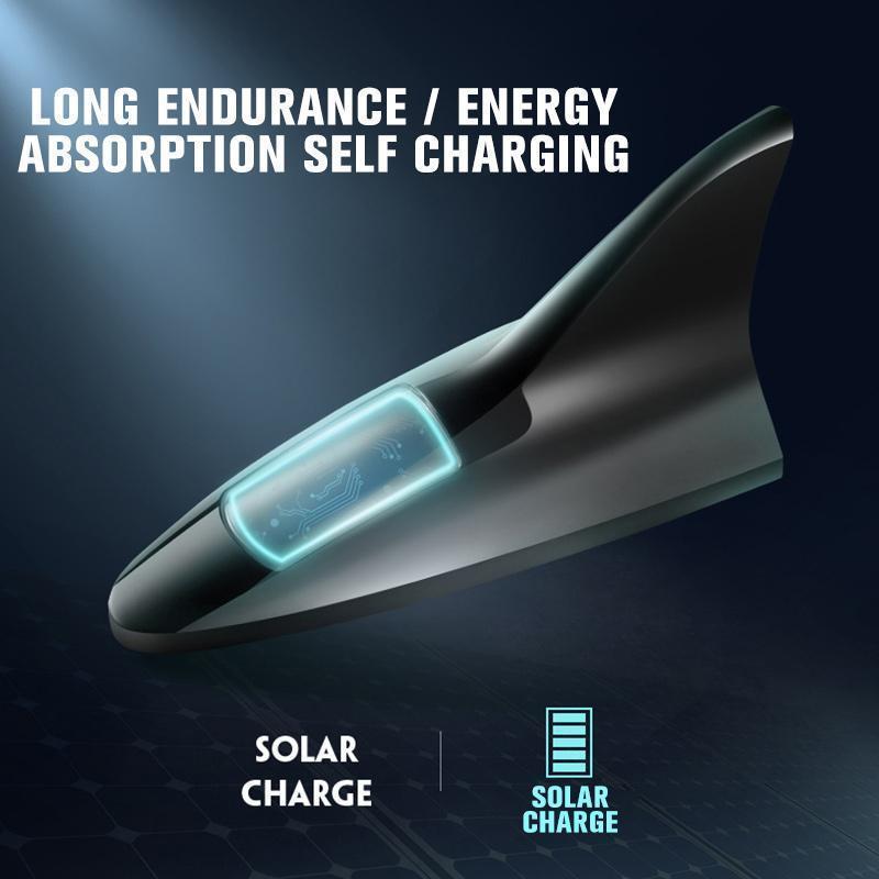 Solar Power Car Shark Fin Roof Antenna LED Flash Light