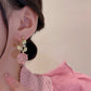Women's Asymmetric Rose Flower Dangle Earrings