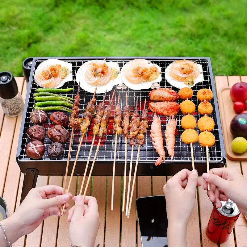 Drawer Type Foldable Portable BBQ Grill with Stand